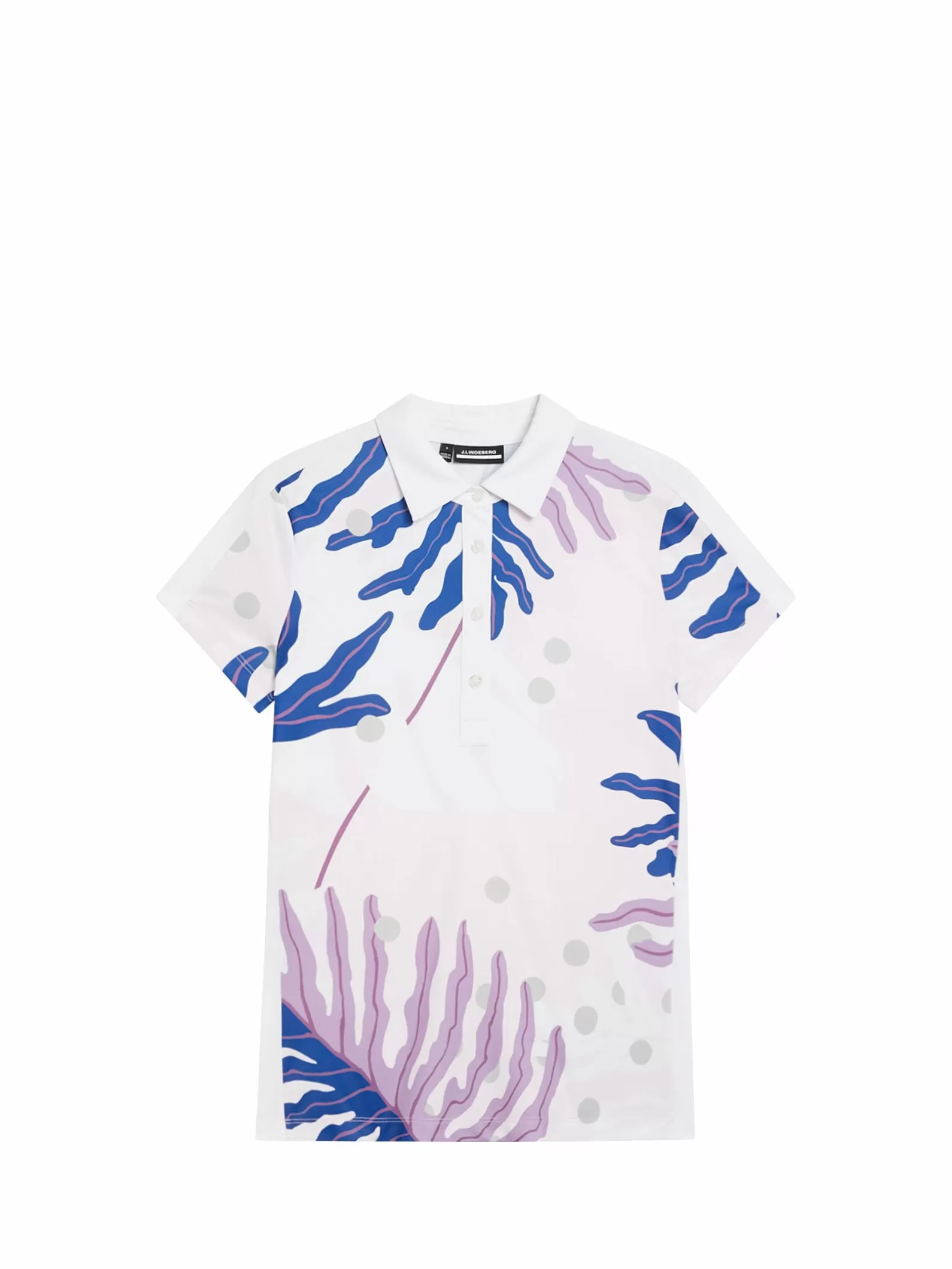 J.Lindeberg Jada Print Polo Paradise Monstera Pink*KVINNOR Polotröjor
