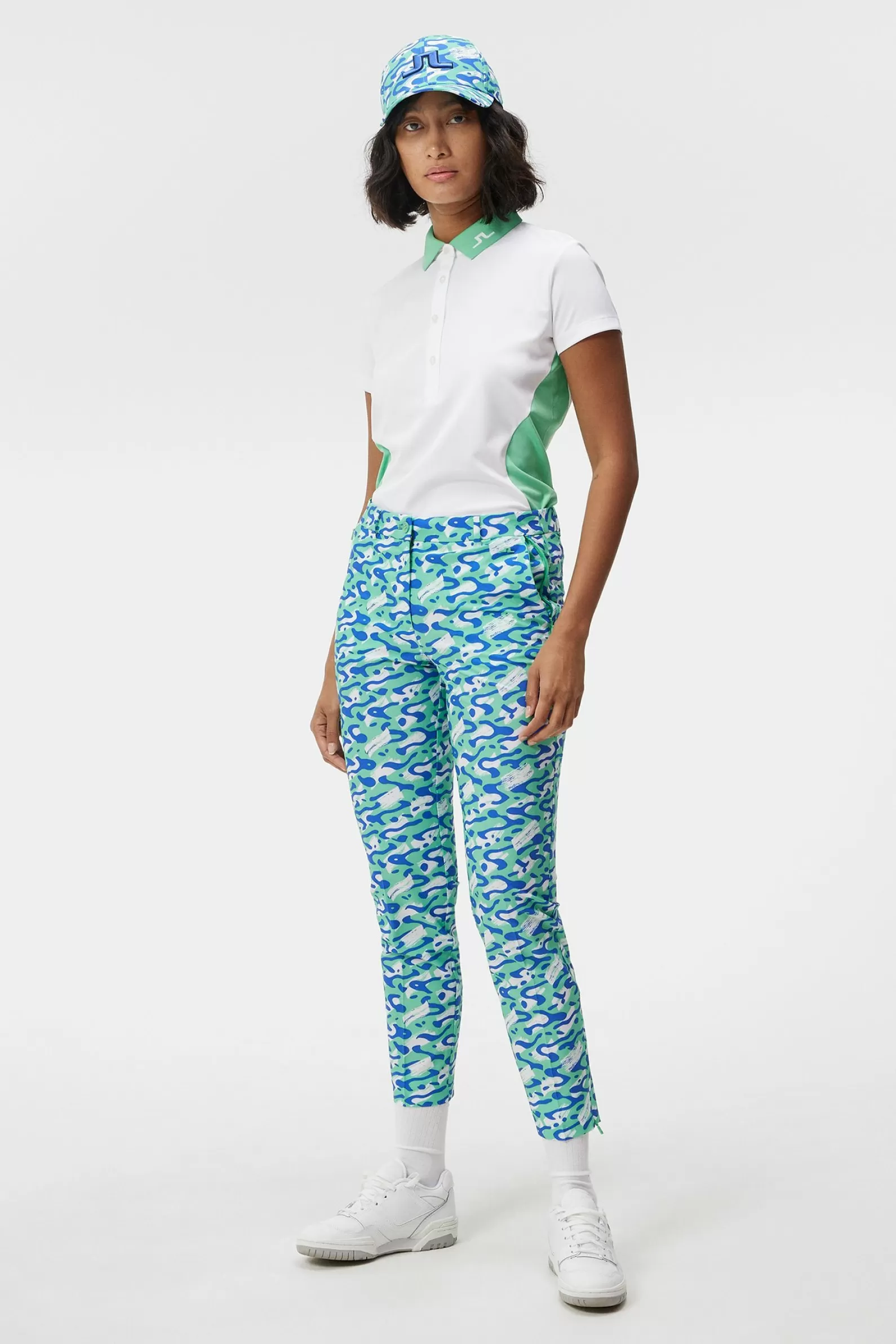 J.Lindeberg Pia Print Pant Caldera Jade Cream*KVINNOR Byxor